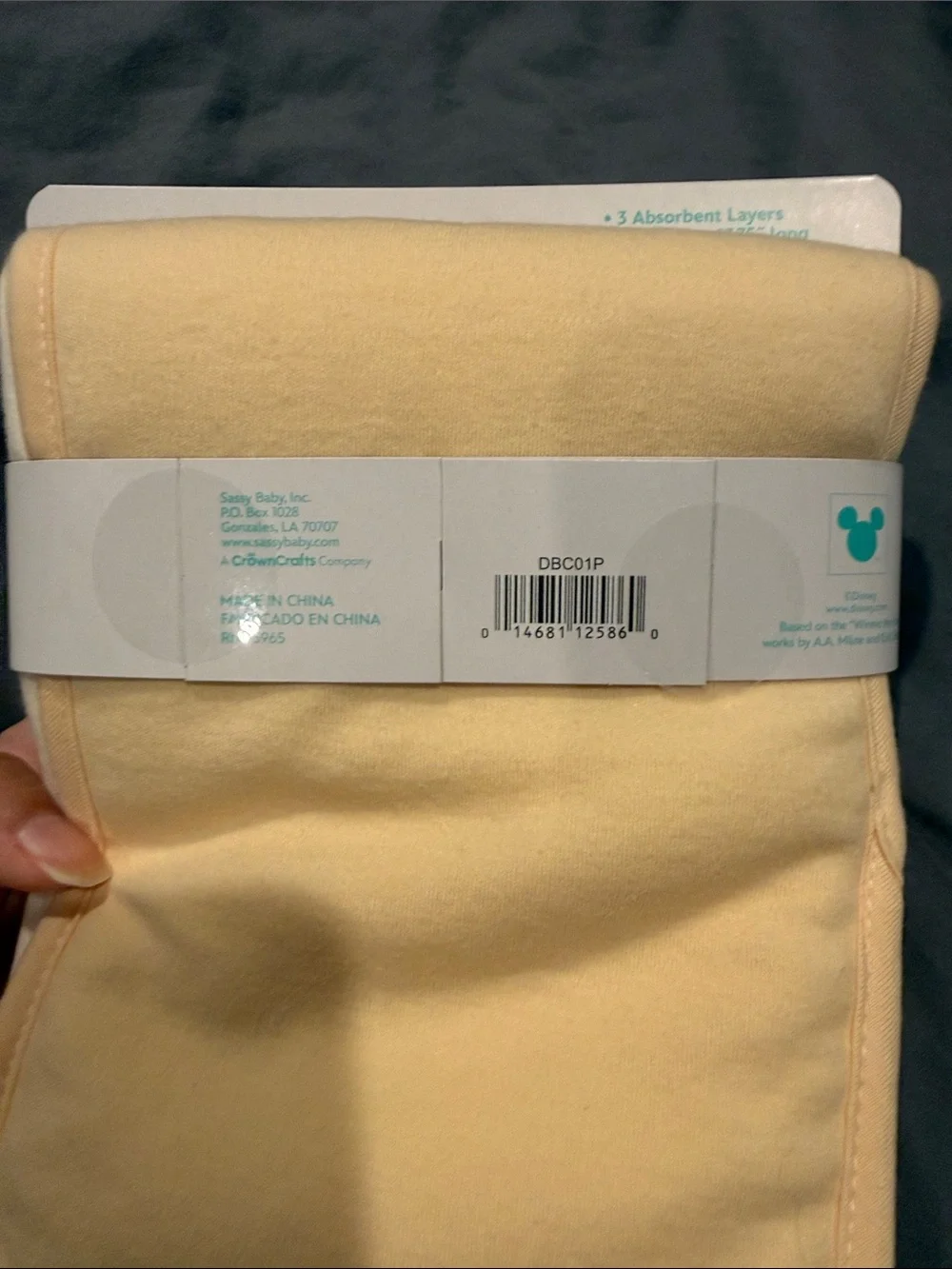 Disney Winnie the Pooh Yellow and Cream Baby Burp Cloths - 3 Pack